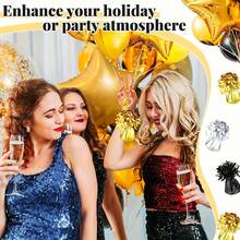 1/3/6个装金属气球配重，DIY氦气球桌饰气球配重派对装饰，适用于生日、婚礼、周年纪念、新年、圣诞节、节日派对家居装饰、圣诞装饰、房间装饰、冬季圣诞装饰、家居圣诞礼物、圣诞装饰 - 彩色 - 查看 11