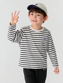 Balabala Jungen Langarm T-Shirt Herbst/Winter 2025, Rundhals Oberteil für Mädchen & Kinder, vielseitig
