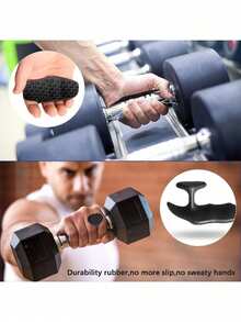1 Pair Rubber Gloves For Weightlifting For Men And Women-Grip For Gym Weightlifting And Anti-Skid Exercise: Used For Gym Training And Exercise, Weightlifting, Dumbbell, Hard Pull, Lever Pad Pull-Ups, Anti-Skid And No Sweating., Deporte, Ejercicio En Casa, Hand Grip