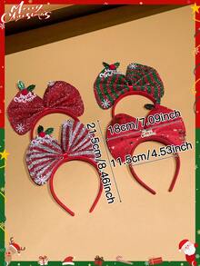 4pcs Women's Christmas Big Bow Headbands, Sweet & Cute Style, Female Hair Accessories, Christmas Hair Accessories, Suitable For Holiday Parties, School Supplies, Christmas Decorations, Autumn Female Accessories, Christmas Gifts, Christmas Ornaments, Hair Band, Hair Hoop