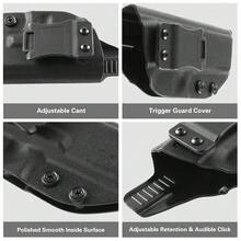 Compatible IWB Holster With Snap Button Closure - Concealed Carry Pistol Waistband Holster - Kydex Or Polymer Material - Everyday - 黑色 - 查看 2