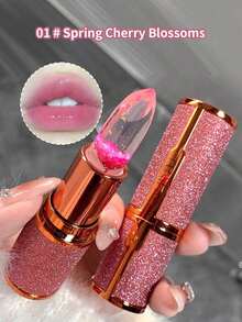 1pc Moisturizing Long-Lasting Non-Sticking Cup Color Changing Lip Balm For Lip Care And Cracked Prevention - 粉色 - 查看 1