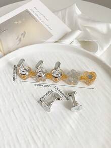 3D树脂亚克力扎染果冻色亮片星星爱心排列底座，配5个极光彩色美甲展示架，日式美甲DIY工具及摄影道具