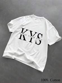 1PC 100% Cotton Know Yourself Print Casual Style Women's Short Sleeve TShirt Comfy Soft Top Tee Fashion Basic Clothes - Blanco - Ver 1