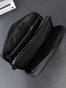 1 套男士斜挎包、单肩包、腰包、手拿包、钱包、卡包、运动包、PU 材质、多隔层、多口袋、可调节肩带、新款休闲简约时尚包、便携运动休闲男包、适合工作、上学、旅行、通勤、购物、送给男朋友、家人、朋友的礼物（所有品牌字母随机）