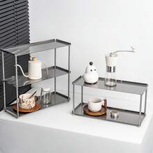 Kệ lưu trữ đa năng bằng thép không gỉ - Giá đựng đồ tiện dụng cho cốc cà phê, trang sức, chìa khóa, kính mắt, nước hoa, mỹ phẩm và các vật dụng khác - Kệ trưng bày 2 tầng hoặc 3 tầng, phù hợp cho phòng ngủ, phòng khách, phòng tắm, hành lang, nhà bếp - Thích hợp trang trí nhà cửa, nhà hàng, quán cà phê, tiệc tùng, sự kiện và ngày lễ. - Bạc - Xem 7