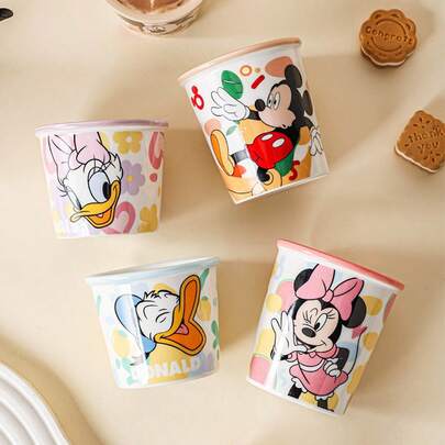 Disney 1 Set Ceramic Mug - Classic Cartoon Character Donald Duck & Daisy Duck, Heat-Resistant Drinkware, Reusable Porcelain Coffee Cup, Suitable For Office, Home Bar Decor, Anime Collection, Christmas, Birthday, Valentine's Day Gift