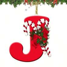 زخارف حرفية من الألف إلى الياء لتزيين شجرة عيد الميلاد - علامات شخصية معلقة للأبجدية الإنجليزية لصنع زخارف DIY