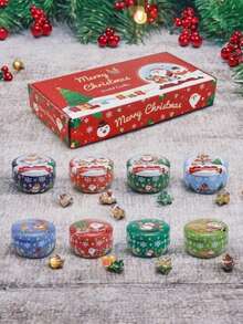 4pcs/8pcs Scented Candle Christmas Set, Smoke-Free, Elegant Romantic Candle, Suitable For Family, Church, Seasonal Celebrations, Also Very Suitable For Christmas Use, As A Gift To Relatives And Friends. Home Decor Christmas Decorations Room Decor, Christmas Gifts - Multicolor - View 1