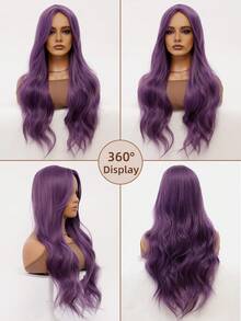 clouder Purple Extra Long Curly Wig 30 Inch Cosplay Wig Halloween Christmas Wig Elegant Soft Matte Hair Loose Curls Casual Outing Street Punk Wig Rock Wig Fluffy Natural Cool Girl Synthetic Heat-Resistant Fiber Wig Suitable For Women Daily Party Wig Music Festival Wig Avant-Garde College Style Wig Modern Fashion Gothic Wig - 紫色 - 查看 5