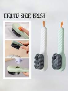 2pcs Automatic Liquid Soap Dispenser Cleaning Brush - Kitchen Laundry Scrub Brush With Soap Dispenser - Multifunction Shoe Brush - Multicolor - View 13