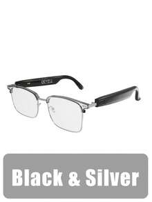 1pc Smart Glasses New Wireless Headset Black Technology Men And Women Outdoor Cycling Sports Navigation Voice Listening To Music Call Voice Assistant Wake Up Remote Control Photo Apple Android Phone Universal Anti-Ultraviolet Sun Sunglasses Lens Automatic Color Change Suitable For A Variety Of Face Shapes