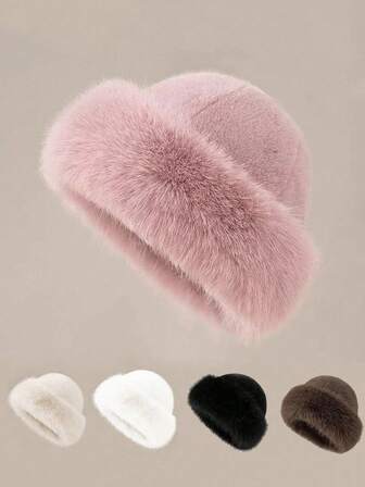 1pc New Mongolian Hat, Thick Fluffy Lined, Warm, Ear Protection, Versatile, Windproof, Suitable For Autumn/Winter Winter Gear