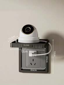 1/5 件壁挂式插座架、开关支架、线盒整理架、无需钻孔、小型扬声器路由器支架存储/插座保护支架 - 彩色 - 查看 4