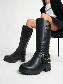 Women Mid-Calf Boots - Black - View 4