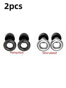 1. Electroplated Earplugs, Silicone Material, Concert Earplugs, High-Fidelity Hearing Protection With Noise Reduction, Suitable For Work And Noise Sensitivity, Equipped With Storage Box + 4 Pairs Of X, S, M, L Noise-Reducing Earplugs