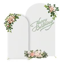 3Pack Arch Backdrop Cover(7.2FT/6.6FT/6FT), White Wedding Arch Cover, Spandex Balloon Arch Cover, Round Top Chiara Backdrop Arch Cover For Wedding Ceremony, Baby Shower - trắng - Xem 4