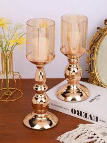 1 Peça/1 Conjunto Suporte de Vela de Pilar Romano de Ferro Forjado, Decoração de Ornamentos de Suporte de Vela de Estilo Retrô, Adequado para Lareira, Casamento, Natal, Festa de Inauguração da Casa, Jantar à Luz de Velas, Simples Decoração de Mesa Romântica para Casa