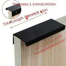 4 件现代哑光黑色铝制橱柜把手 - 光滑的指边拉手，适用于橱柜、抽屉和厨房拉环 - 6 英寸/150 毫米长，耐用、易于安装，多功能五金件