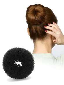 1个甜甜圈发髻造型器，甜甜圈发髻造型工具，发髻制作器，甜甜圈发髻定型器（颜色参考：米色、咖啡色、黑色），美发套装，美发工具套装，美发工具，发饰 - 黑色 - 查看 7
