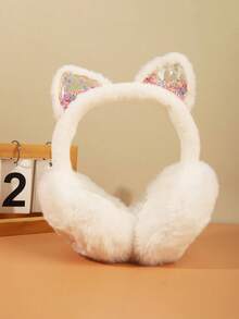 冬季耳套 - 女孩可爱耳罩 - 耳袋 - 保暖耳罩 - 毛绒耳朵耳套