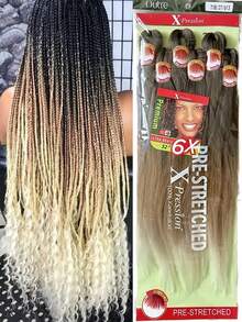 Xpression 6 件装合成光滑 Yaki 辫子预拉伸编织发 - 彩色 - 查看 18