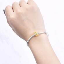 CYCUFF 1 Hạt charm mạ bạc hình mặt trời, mặt trăng và ngôi sao mạ vàng 18K dùng làm vòng tay, vòng cổ, trang sức tự làm, quà tặng sinh nhật phù hợp cho phụ nữ - Vàng - Xem 5
