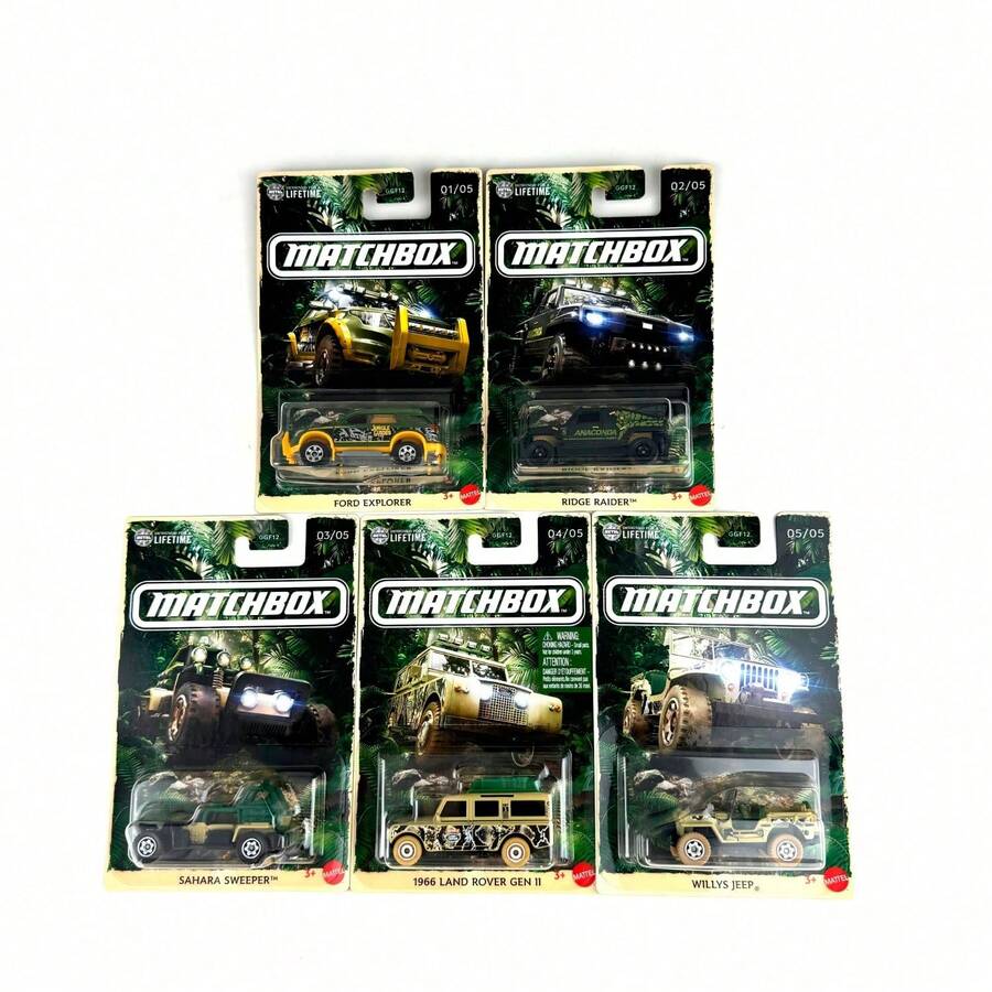 Matchbox GGF12 Jungle Adventure 5-Piece Collectible Metal Toy Car Set - Iconic Off-Road Models With Lifetime Design, MATTEL Licensed, Ages 3+​​ - Matchbox City Hero Transportation Series (Theme Edition) GGF12 - 5-piece Pack - View 1