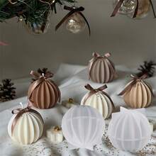 3件套玫瑰球蜡烛模具，硅胶模具，适用于香薰蜡烛、手工皂、家居装饰、树脂工艺品、情人节装饰 - 白色 - 查看 2