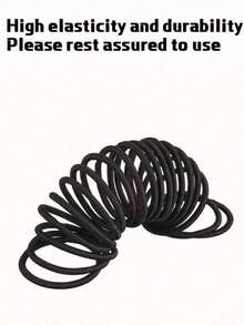 10Pcs/40Pcs/80Pcs/100Pcs High Elasticity Thick Black Hair Ties, Hair Accessories For Hairstyles, Hair Rope Scrunchies, Ponytail Holders - Hair Styling Tools, Rubber Bands, Multi-Functional Hair Accessories For Thick And Curly Hair For Women Or Men, Won't Damage Hair, Reusable, Suitable For Daily Life, Outdoor, Shower, Elastic Band, Casual Party, Work Commute, Sports, Campus, Dating, Vacation, Great Gift For Moms, Friends, Couples, Classmates ,Hair Elastics ,Hair Rubber Bands