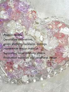 Approx. 80pcs/70g Gradient Purple-Pink Faux Pearl Acrylic Beads, DIY Bracelet, Phone Case, Necklace, Kids Craft, Landscaping, Jewelry Making, Gift For Friends, Multi-Purpose Accessories With Holes - Dark Blue - View 2