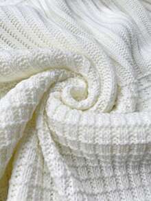 Damen Rundhals modischer einfarbiger gerippter Strickpullover mit Langarm, geeignet für Zuhause und den täglichen Gebrauch, Herbst/Winter