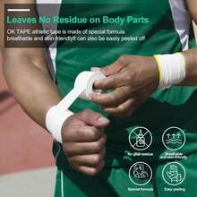 OK TAPE Athletic Sports Tape(4 Packs) - 45ft Per Roll Very Strong Tape For Athlete &Amp; Sport Trainers &Amp; First Aid Injury Wrap, Perfect For Fingers Ankles Wrist On Bat, Hockey Stick - Green
