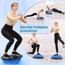 Disco de Equilibrio 46cm, Media Pelota de Equilibrio con Bomba, Pelota de Yoga 25cm y Banda Elstica, Kit 3 - en - 1 para Fitness en Casa, Yoga y Pilates - inicial - Ver 6