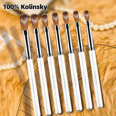100 מברשות ציפורניים אקריליות עגולות של Kolinsky בסיטונאות, גדלים 16 ו-22, מברשות ציפורניים יפניות.