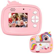 Fotocamera istantanea per bambini - Fotocamera digitale giocattolo con schermo LCD da 2,4 pollici per bambini con rotoli di carta per stampa - Regalo di Natale e compleanno per bambini e bambine di età 3-12 anni (verde/blu/rosa/viola), fotocamera giocattolo - ZSK-Multicolore - Visualizzare 15