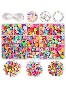 Boho Polymer Clay Beads Kit, Multi-Elements Polymer Clay Beads Kit For Jewelry Making, DIY Necklace Earring Bracelet Friendship Gifts, Accessories Making