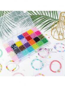 Pearl Beads Kit, Mix Colors Round Faux Pearl Beads Kit For Jewelry Making, DIY Friendship Bracelets Necklace Key Accessories Crafts