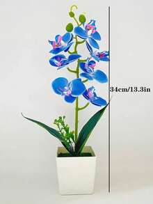 4pcs/1PC Simulation Plant Flowers Fake Hua Hudie Orchid Potted Bonsai, Wedding Shooting Green Props Living Room Decoration Plastic Flower Potted Ornaments, Holiday Decorations, Christmas Decorations.