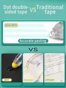 1pc Dot Correction Tape, High Capacity, Transparent Double-Sided Adhesive, Suitable For Children's Handmade Scrapbooking, Stickers, High Viscosity Dotted Double-Sided Tape, Seamless, Student Correction Tape, Craft Supply Tool