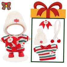 Neue Weihnachtskostüm-Accessoires, Puppen dekorieren, für Labubu, Weihnachtsferien-Dekoration, Feiertagsgeburtstaggeschenk (Puppe nicht enthalten)