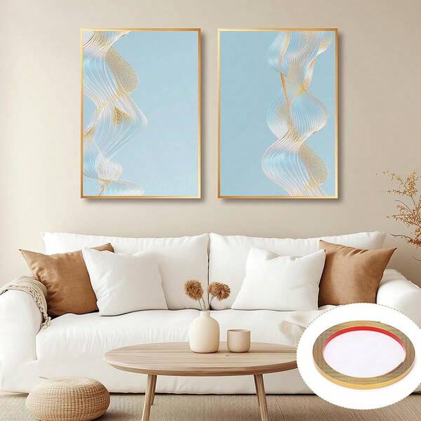 قطعتان من شرائط الزخرفة اللاصقة بحافة ذهبية - عرض 0.4 بوصة * إجمالي طول 394 بوصة شريط تشطيب لاصق لحواف الإطارات والجدران والخزائن والبلاط والديكور الداخلي ومشاريع DIY والحرف اليدوية ومستلزمات تجديد المنزل الجديد 2026