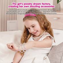 39PCS Girls' DIY Multi-Color Bead Bracelet Necklace Craft Kit Children's Handmade Art Jewelry Toys Children's Butterfly Heart Pendant Plastic Diamond Jewelry Necklace Bracelet DIY Bead Decorative Accessories Charming Fashion Girls' Accessories Perfect Birthday Christmas Gift For Girls Aged 3-12 Cute Jewelry Party Gift - Multicolor - View 3
