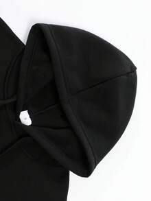 sweat-shirt à capuche et confortable, polyvalent et décontracté, tissu doux, confortable et durable. - Noir - Voir 8