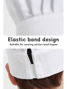 Customized Chef Hat, Adult Adjustable Elastic Baker Kitchen Cooking Chef Cap, Dust-Proof Hat, Work Hat For Bakery, Cafe, Dessert Shop, Restaurant, Kitchen, Anti-Hair Loss, Washable And Reusable