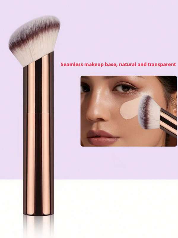 1 pensulă de fond de ten cu mâner din aluminiu, pensulă pentru corector, pensulă pentru contur, instrument de machiaj portabil fără sudură