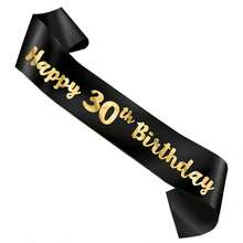 Perfect Birthday Gift - Sparkling Golden Foil Sash For Ages 16,18,21,30,40,50,60 - Party Decoration