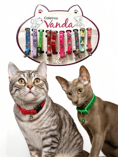 Coleira Para Gato  Cartela Com 10 Unidades Preço Atacado Cor Sortidos