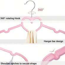 10 piezas de perchas con forma de corazón antideslizantes, estantes de secado multifuncionales