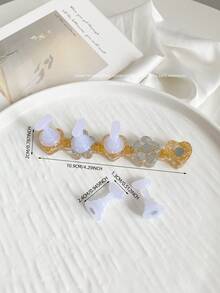 3D树脂亚克力扎染果冻色亮片星星爱心排列底座，配5个极光彩色美甲展示架，日式美甲DIY工具及摄影道具